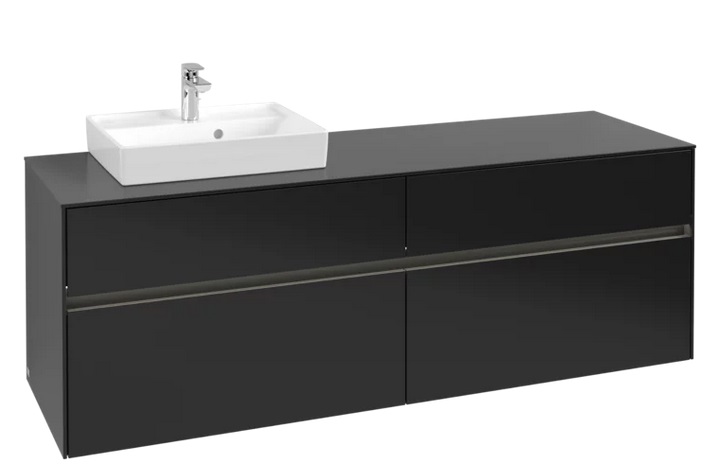 Тумба под раковину Villeroy & Boch Collaro 160х50 см с подсветкой МДФ черный матовый лак C078B0PD