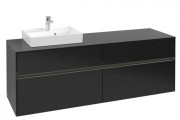 Тумба під раковину Villeroy & Boch Collaro 160х50 см із підсвічуванням МДФ чорний матовий лак C078B0PD