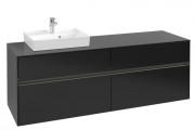 Тумба под раковину Villeroy & Boch Collaro 160х50 см с подсветкой МДФ черный матовый лак C078B0PD