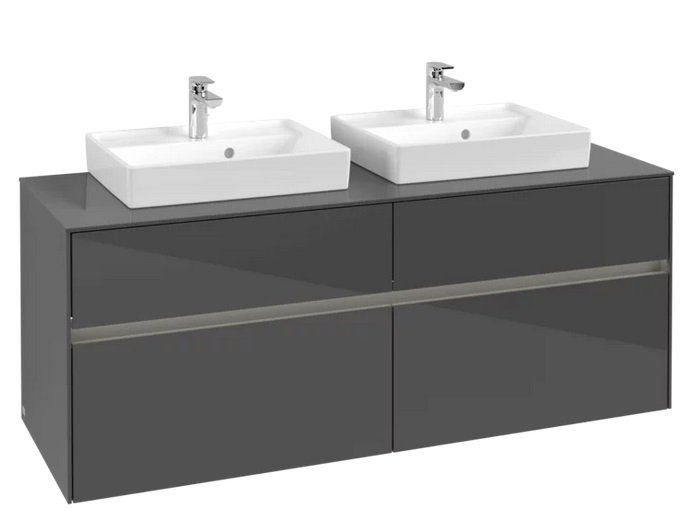 Тумба под раковину Villeroy & Boch Collaro 140х50 см с подсветкой МДФ глянцевый серый C076B0FP