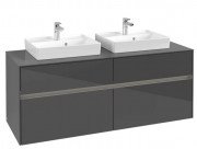 Тумба под раковину Villeroy & Boch Collaro 140х50 см с подсветкой МДФ глянцевый серый C076B0FP