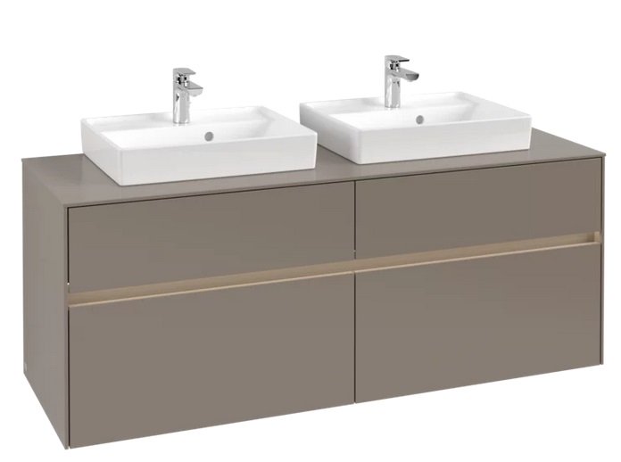 Тумба під раковину Villeroy & Boch Collaro 140х50 см із підсвічуванням ДСП трюфель сірий C076B0VG