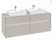 Тумба под раковину Villeroy & Boch Collaro 140х50 см с подсветкой ДСП мягкий серый C076B0VK