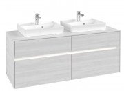 Тумба под раковину Villeroy & Boch Collaro 140х50 см с подсветкой ДСП белое дерево C076B0E8