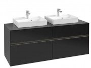 Тумба під раковину Villeroy & Boch Collaro 140х50 см із підсвічуванням МДФ чорний матовий лак C076B0PD