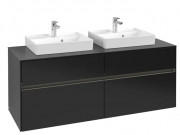 Тумба под раковину Villeroy & Boch Collaro 140х50 см с подсветкой МДФ черный матовый лак C076B0PD