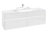 Тумба под раковину Villeroy & Boch Collaro 160х50 см с подсветкой МДФ глянцевый белый C077B0DH