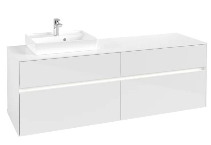 Тумба під раковину Villeroy & Boch Collaro 160х50 см із підсвічуванням ДСП матовий білий C078B0MS