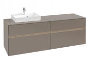 Тумба під раковину Villeroy & Boch Collaro 160х50 см із підсвічуванням ДСП трюфель сірий C078B0VG