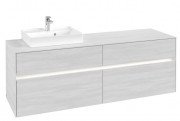 Тумба под раковину Villeroy & Boch Collaro 160х50 см с подсветкой ДСП белое дерево C078B0E8