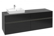 Тумба під раковину Villeroy & Boch Collaro 160х50 см із підсвічуванням МДФ чорний матовий лак C078B0PD