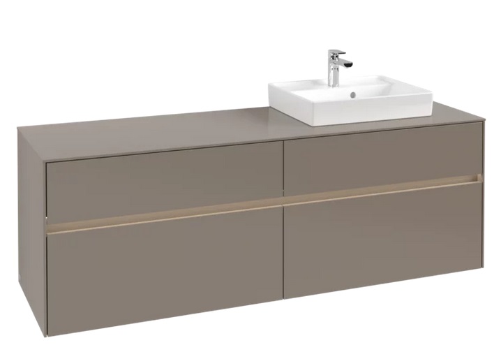 Тумба під раковину Villeroy & Boch Collaro 160х50 см із підсвічуванням ДСП трюфель сірий C079B0VG