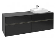Тумба під раковину Villeroy & Boch Collaro 160х50 см із підсвічуванням МДФ чорний матовий лак C079B0PD