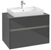 Тумба під раковину Villeroy & Boch Collaro 80х50 см із підсвічуванням МДФ глянсовий сірий C080B0FP