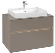 Тумба під раковину Villeroy & Boch Collaro 80х50 см із підсвічуванням ДСП трюфель сірий C080B0VG