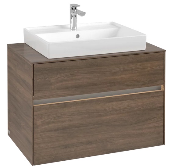 Тумба под раковину Villeroy & Boch Collaro 80х50 см с подсветкой ДСП дуб аризона C080B0VH