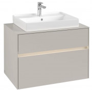 Тумба під раковину Villeroy & Boch Collaro 80х50 см із підсвічуванням ДСП м'який сірий C080B0VK