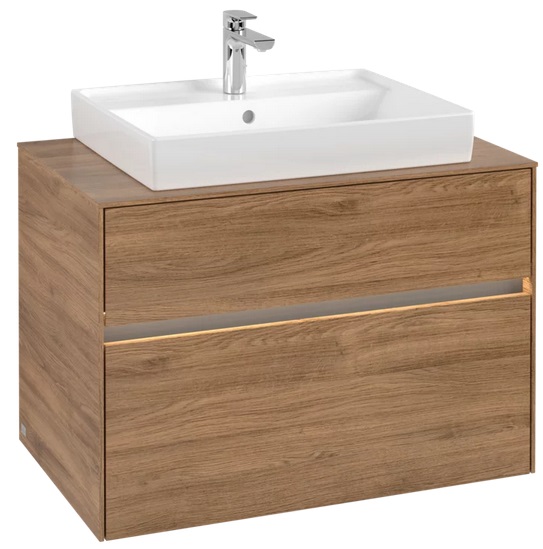 Тумба під раковину Villeroy & Boch Collaro 80х50 см з підсвічуванням дуб канзас C080B0RH