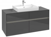 Тумба под раковину Villeroy & Boch Collaro 120х50 см с подсветкой МДФ глянцевый серый C081B0FP