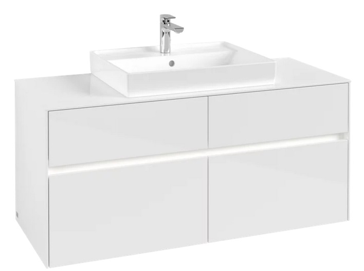 Тумба под раковину Villeroy & Boch Collaro 120х50 см с подсветкой ДСП матовый белый C081B0MS