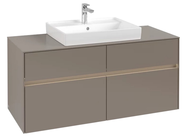 Тумба під раковину Villeroy & Boch Collaro 120х50 см із підсвічуванням ДСП трюфель сірий C081B0VG