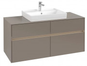 Тумба под раковину Villeroy & Boch Collaro 120х50 см с подсветкой ДСП трюфель серый C081B0VG