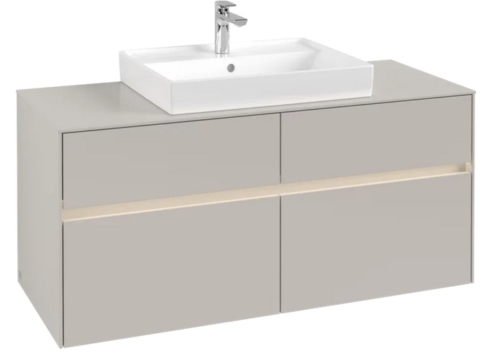 Тумба под раковину Villeroy & Boch Collaro 120х50 см с подсветкой ДСП мягкий серый C081B0VK
