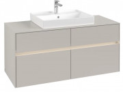 Тумба під раковину Villeroy & Boch Collaro 120х50 см із підсвічуванням ДСП м'який сірий C081B0VK