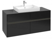 Тумба під раковину Villeroy & Boch Collaro 120х50 см із підсвічуванням МДФ чорний матовий лак C081B0PD