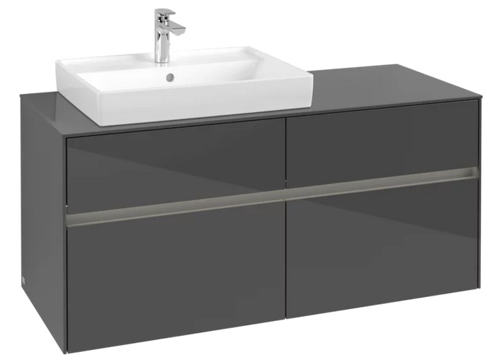 Тумба под раковину Villeroy & Boch Collaro 120х50 см с подсветкой МДФ глянцевый серый C082B0FP