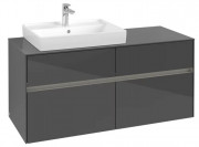 Тумба под раковину Villeroy & Boch Collaro 120х50 см с подсветкой МДФ глянцевый серый C082B0FP