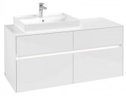 Тумба под раковину Villeroy & Boch Collaro 120х50 см с подсветкой ДСП матовый белый C082B0MS