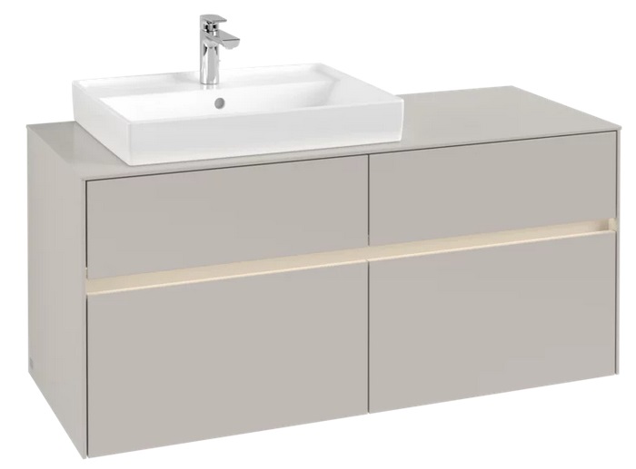 Тумба под раковину Villeroy & Boch Collaro 120х50 см с подсветкой ДСП мягкий серый C082B0VK