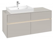 Тумба под раковину Villeroy & Boch Collaro 120х50 см с подсветкой ДСП мягкий серый C082B0VK