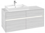 Тумба под раковину Villeroy & Boch Collaro 120х50 см с подсветкой ДСП белое дерево C082B0E8