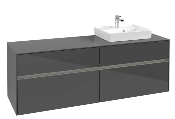 Тумба під раковину Villeroy & Boch Collaro 160х50 см із підсвічуванням МДФ глянсовий сірий C079B0FP