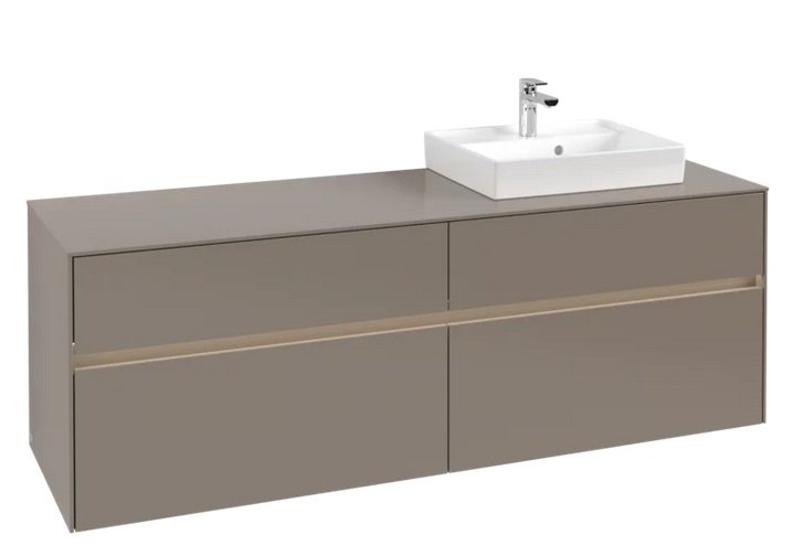 Тумба под раковину Villeroy & Boch Collaro 160х50 см с подсветкой ДСП трюфель серый C079B0VG