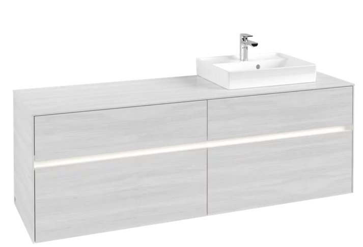 Тумба під раковину Villeroy & Boch Collaro 160х50 см із підсвічуванням ДСП біле дерево C079B0E8