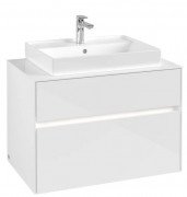 Тумба під раковину Villeroy & Boch Collaro 80х50 см із підсвічуванням МДФ глянсовий білий C080B0DH