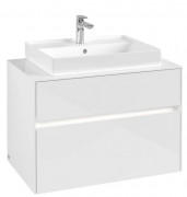 Тумба под раковину Villeroy & Boch Collaro 80х50 см с подсветкой МДФ глянцевый белый C080B0DH