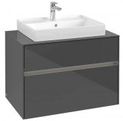 Тумба під раковину Villeroy & Boch Collaro 80х50 см із підсвічуванням МДФ глянсовий сірий C080B0FP