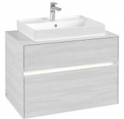 Тумба під раковину Villeroy & Boch Collaro 80х50 см із підсвічуванням ДСП біле дерево C080B0E8