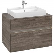 Тумба под раковину Villeroy & Boch Collaro 80х50 см с подсветкой ДСП каменный дуб C080B0RK