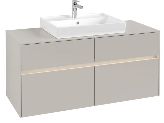 Тумба під раковину Villeroy & Boch Collaro 120х50 см із підсвічуванням ДСП м'який сірий C081B0VK