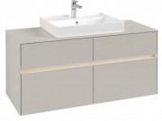 Тумба під раковину Villeroy & Boch Collaro 120х50 см із підсвічуванням ДСП м'який сірий C081B0VK
