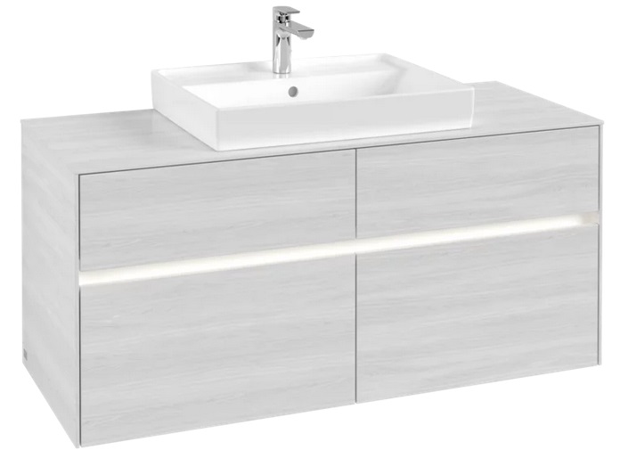 Тумба під раковину Villeroy & Boch Collaro 120х50 см із підсвічуванням ДСП біле дерево C081B0E8
