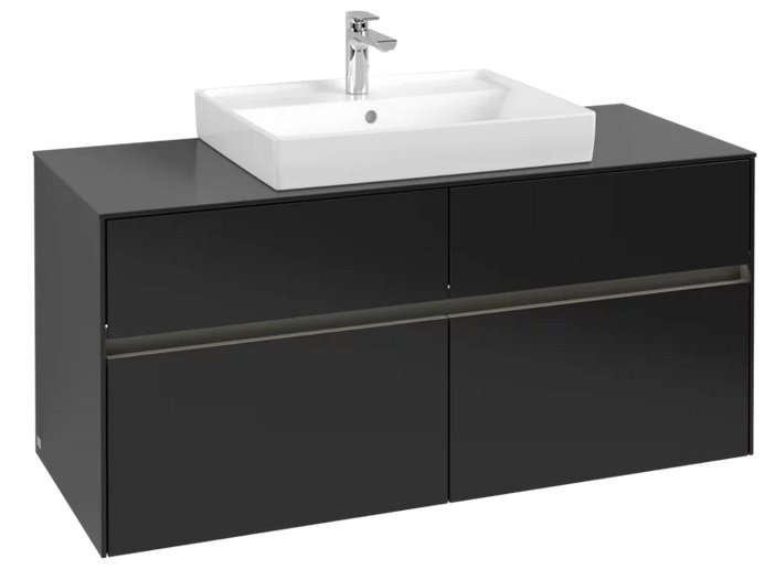 Тумба под раковину Villeroy & Boch Collaro 120х50 см с подсветкой МДФ черный матовый лак C081B0PD