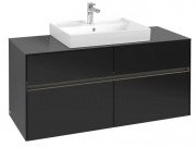 Тумба под раковину Villeroy & Boch Collaro 120х50 см с подсветкой МДФ черный матовый лак C081B0PD