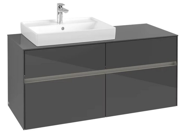 Тумба под раковину Villeroy & Boch Collaro 120х50 см с подсветкой МДФ глянцевый серый C082B0FP
