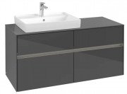 Тумба под раковину Villeroy & Boch Collaro 120х50 см с подсветкой МДФ глянцевый серый C082B0FP